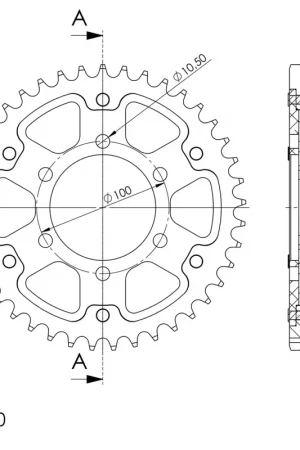 SUPERSPROX - REAR STEALTH 40T - Sprockets - GOLD, 530 Wereldwijde Verzending